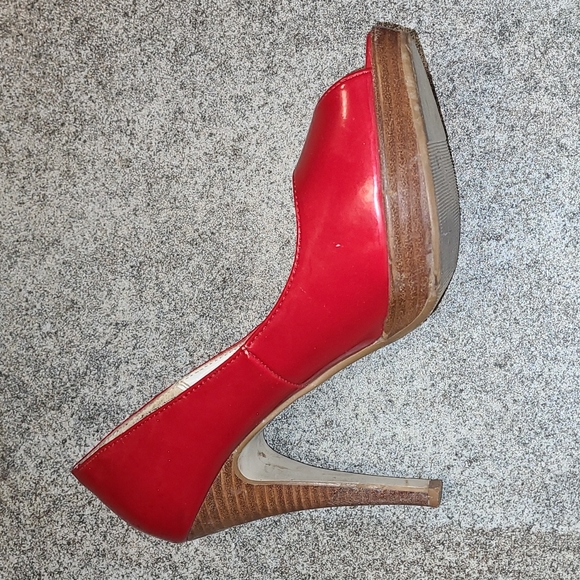 Mossimo Red Peep Toe Pump Heels - Picture 7 of 10